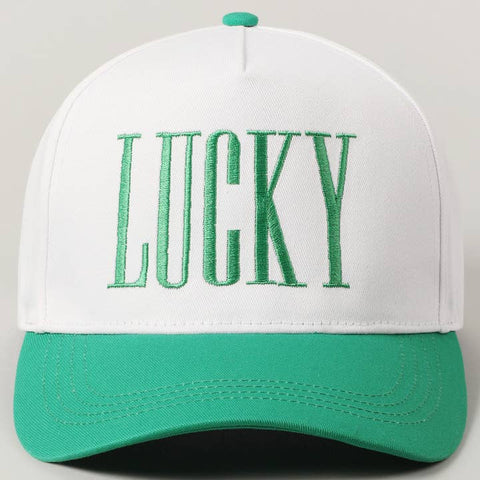 Lucky Embroidery Two-Tone Baseball Cap