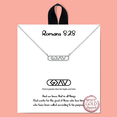 Silver "God is greater than the highs and lows" dainty chain