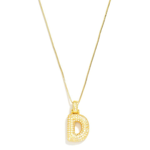 Bubble Initial "D" Necklace