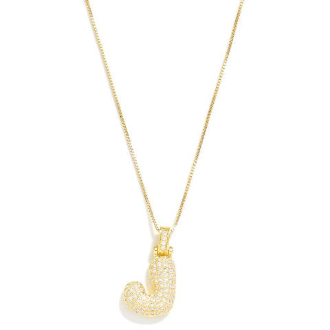 Bubble Initial "J" Necklace