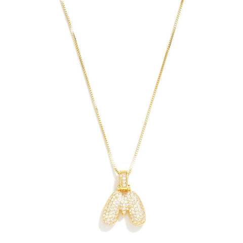 Bubble Initial "M" Necklace