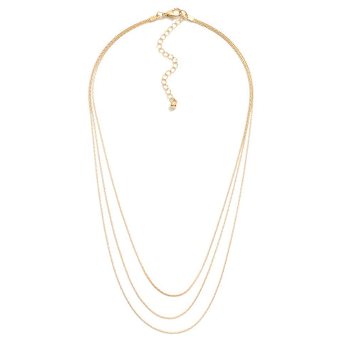 Gold layered rectangular necklace