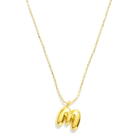 Bubble Balloon Initial "M" Necklace