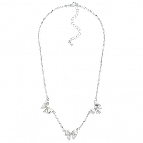 Bow necklace- Silver