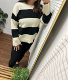 Colorblock Stripe Pullover Sweater