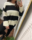 Colorblock Stripe Pullover Sweater