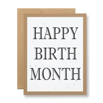 Plantable Seed Paper Greeting Card - Happy Birth Month