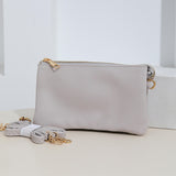 Crossbody Faux Leather Envelope Organizer Purse - Grey