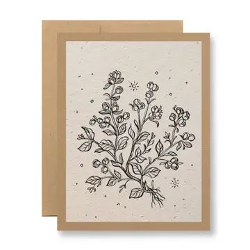 Plantable Seed Paper Greeting Card - {Flower Bunch Sketch}