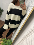 Colorblock Stripe Pullover Sweater