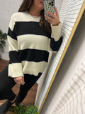 Colorblock Stripe Pullover Sweater