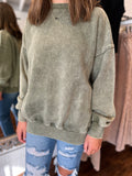 ACID WASH FLEECE OVERSIZED PULLOVER