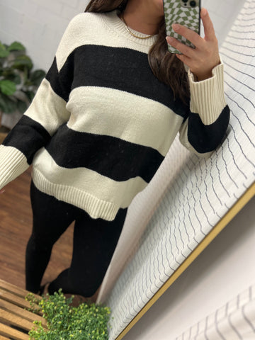 Colorblock Stripe Pullover Sweater