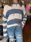 Stripped Ladder Knit Sweater