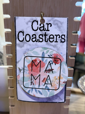 "Mama" Floral Car Coaster