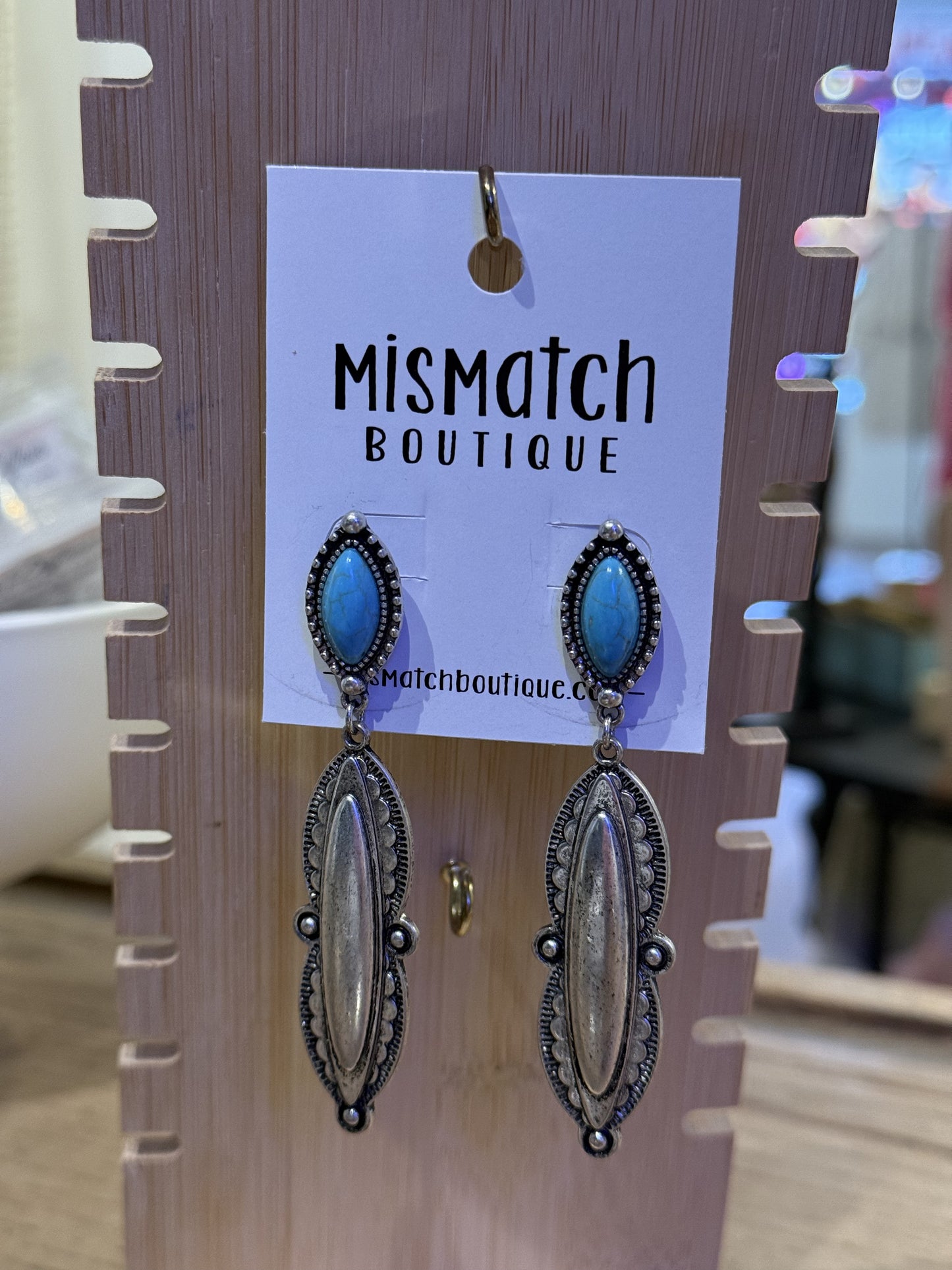 Turquoise & Silver Statement Dangle Earrings