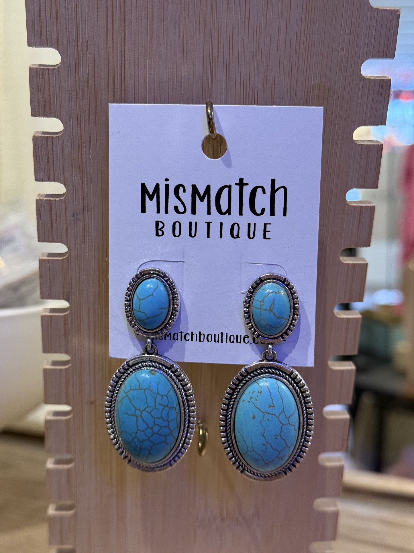 Turquoise Double Drop Dangle Earrings