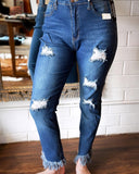 Fringe Bottom Jeans