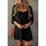 Lace Square Neck Mini Dress