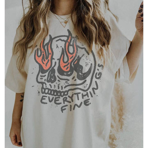 Everything Is Fine Skeleton Shirt